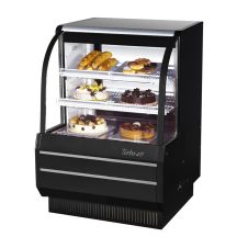Turbo Air TCGB-36-B-N, 36.5-Inch 11.8 cu. ft. Black Curved Glass  Refrigerated Bakery Display Case with 2 Shelves