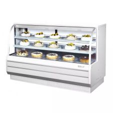 Turbo Air TCGB-72-W-N, 72.5-Inch 23.2 cu. ft. Curved Glass  Refrigerated Bakery Display Case with 2 Shelves