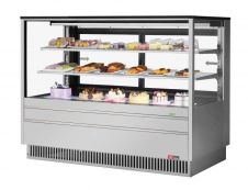 Turbo Air TCGB-72UF-S-N, 72-inch Glass Stainless Steel Refrigerated Bakery Case