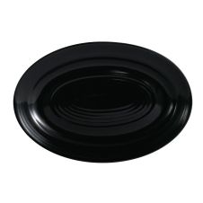 C.A.C. TG-14-BLK, 13.62-Inch Porcelain Black Oval Platter, DZ