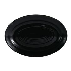 C.A.C. TG-34-BLK, 9.62-Inch Porcelain Black Oval Platter, 2 DZ/CS