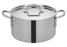 Winco TGSP-12, 12-Quart Tri-Ply Stainless Steel Stock Pot w/Lid, NSF