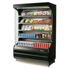 Turbo Air TOM-40B-SP-A-N Open Display Vertical Merchandiser 39-Inch L Full Size Solid Side Panel-Black Ext.& Int.