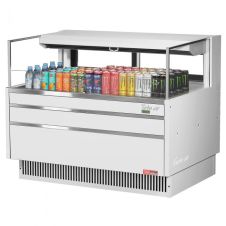 Turbo Air TOM-48L-UFD-W-1S-N, 46-inch Low Profile White Open Display Case, Rear Sliding Door