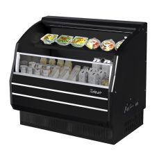 Turbo Air TOM-50LB-SP-A-N Open Display Horizontal Merchandiser 50-Inch L Low Profile Solid Side Panel-Black Ext.& Int.