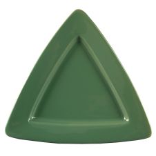 C.A.C. TRG-12-G, 11.5-Inch Porcelain Green Triangular Deep Plate, DZ