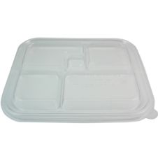 World Centric TRL-CS-BB, Clear PLA Lined Lids for 5-Compartment Bento Boxes, 300/CS