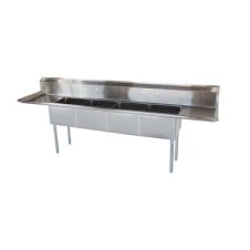 Turbo Air TSA-4-D1, 18 x 18 x 11-inch Four Compartment Sink, Stainless Steel