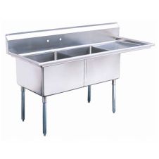 Turbo Air TSB-2-R2, 24 x 24 x 14-inch Two Compartment Sink, Stainless Steel