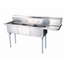 Turbo Air TSB-3-R2, 24 x 24 x 14-inch Three Compartment Sink, Stainless Steel