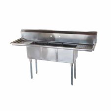 Turbo Air TSCS-3-21, 14 x 14 x 10-inch Three Compartment Sink, Stainless Steel