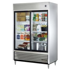 True TSD-47G-HC-LD, 54.13-Inch 47 cu. ft. Bottom Mounted 2 Section Glass Door Reach-In Refrigerator