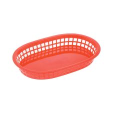 C.A.C. TTFB-10RD, 10-inch Plastic Oblong Red Fast Food Basket, DZ