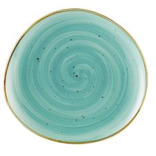 C.A.C. TUS-16-TQS, 10.37-Inch Porcelain Turquoise Dessert Plate, DZ