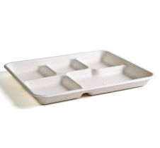 Green Wave TW-TOO-023 Ovation Marbled 5-Compartment Bio Food Tray, 400/CS