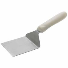 Winco TWP-41, Offset Steak and Burger Turner with 4.13x3.75-Inch Blade and White Polypropylene Handle, NSF