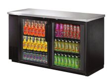 Omcan UBB-24-60G, 60.8x24.4x36.2-Inch Refrigerated Back Bar Cooler with Stainless Steel Top, 2 Glass Doors, ETL Listed, ETL Sanitation, NSF-7