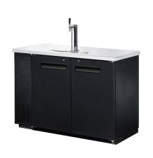 Omcan UDD-24-48, 48.8x24.4x36.2-Inch Refrigerated Back Bar Cooler with Spout and Stainless Steel Top, 2 Solid Doors, ETL Listed, ETL Sanitation, NSF-7 (Discontinued)