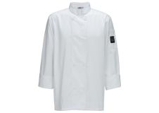 Winco UNF-6WL White Men's Tapered Fit Chef Jacket, L, EA
