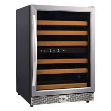 Eurodib USF54D, Dual Zone Stainless Steel Black Wine Cabinet, 46 Bottles, 100W