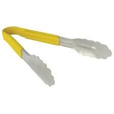 Winco UTPH-9Y, 9-Inch Utility Tong with Polypropylene Yellow Handle