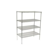 Winco VCS-1836, 18x36x72-Inch 4-Tier Wire Shelving Set, Chrome Plated, NSF