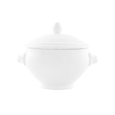 Kadra VL-0780, 14 Oz Vikko Lightning Porcelain Round Lion White Soup Bowl with Cover, 24/CS