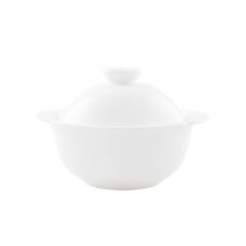 Kadra VL-2090-81, 14 Oz Vikko Lightning Porcelain Round White Soup Bowl with Cover, 48/CS