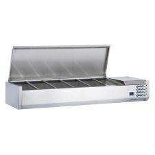 Coldline CTP60SS 60-inch Refrigerated 6 Pan Stainless Steel Top Cover Countertop Salad Bar