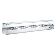Coldline VRX1800 71-inch Refrigerated 8 Pan Glass Top Cover Countertop Salad Bar