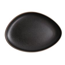 Kadra VT-1703, 11.5-Inch Vikko Thunder Porcelain Black Rounded Triangle Plate, 20/CS