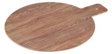 Yanco WD-109 8.5-Inch Melamine Wooden Look Round Tray with Handle, 24/CS