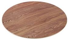 Yanco WD-312 12-Inch Melamine Wooden Look Round Tray, DZ