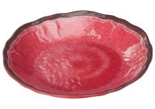 Winco WDM001-505, 9.63-Inch Dia Ardesia Lusia Melamine Hammered Deep Plate, Red, 24/CS