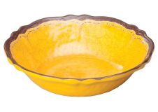Winco WDM001-607, 13.75-Inch Dia 3 Qt. Ardesia Lusia Melamine Hammered Bowl, Yellow, 12/CS