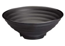 Winco WDM012-303, 10-Inch Dia 1.75 Qt Ardesia Kumata Melamine Spiral Bowl, Black, 24/CS