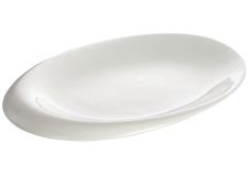 Winco WDP004-210, 12 x 9.12-Inch Ardesia Ocea Porcelain Oval Dish, Creamy White, 12/CS