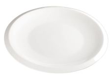 Winco WDP006-202, 10.25-inch Length Ardesia Bergomi Porcelain Oval Plate, Creamy White, 12/CS