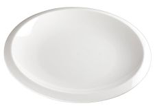Winco WDP006-203, 12.5-inch length Ardesia Bergomi Porcelain Oval Plate, Creamy White, 12/CS