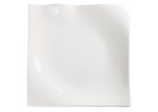 Winco WDP010-102, 10-Inch Ardesia Falette Porcelain Square Bowl, Bright White, 12/CS