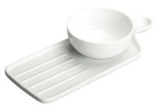 Winco WDP016-103, 11.63 x 4.75-Inch Ardesia Newry Porcelain Soup&Sandwich Serving Set, Bright White, 12/CS