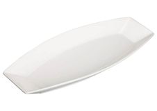 Winco WDP017-110, 15.25 x 6.5-Inch Ardesia Loures Porcelain Oblong Plate, Bright White, 12/CS