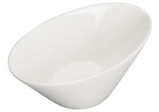 Winco WDP021-108, 2.5-Inch Dia 3 Oz Ardesia Mescalore Porcelain Angeled Oval Mini Dish, Bright White, 36/CS