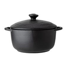 Wilmax WL-661140/A, 7x4.25-Inch Black Porcelain Pot With Lid, 12/PACK