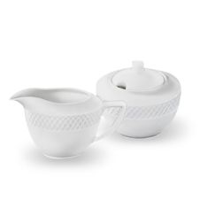 Wilmax WL-880112, Julia Collection Classic White Porcelain 11 oz. Sugar Bowl and 9 oz. Creamer Set for Coffee and Tea, 24 Sets
