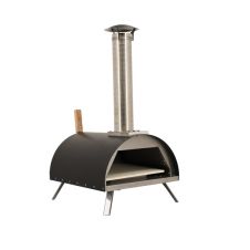 Omcan WO-CN-0018-B, 32-inch Stainless Steel Countertop Wood Burning Pizza Oven with Cover