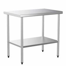 Prepline PWTG-1836, 18x36-inch Stainless Steel Worktable with Galvanized Undershelf