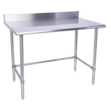 KCS WSCB-2436-B, 24x36-Inch All Stainless Steel Work Table with Cross Bar and Backsplash
