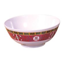 Yanco LG-5208 60 Oz Longevity Asian Style Melamine White Round Noodle Bowl, 24/CS
