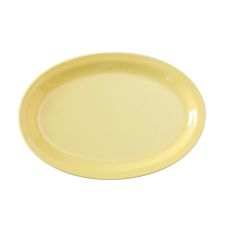 Yanco NS-515Y 13.25x9.5-Inch Nessico Melamine Oval Yellow Platter With Narrow Rim, DZ